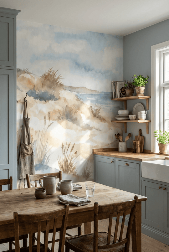 Lumière des Dunes – Papier peint panoramique bord de mer - Illulart: Papier peint panoramique