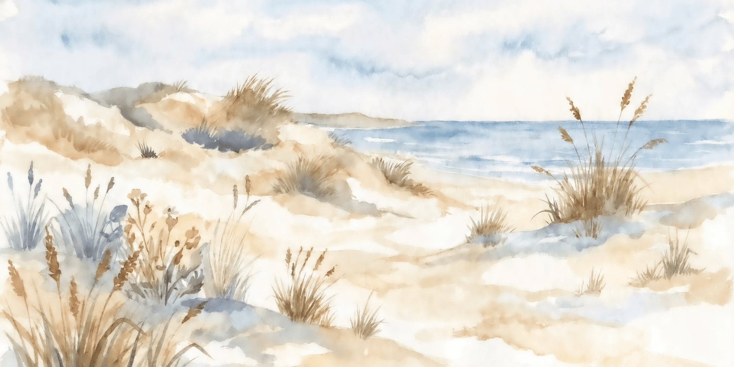 Lumière des Dunes – Papier peint panoramique bord de mer - Illulart: Papier peint panoramique