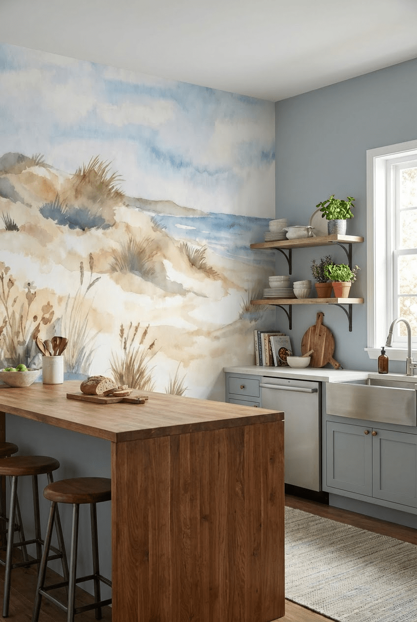 Lumière des Dunes – Papier peint panoramique bord de mer - Illulart: Papier peint panoramique