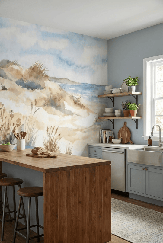 Lumière des Dunes – Papier peint panoramique bord de mer - Illulart: Papier peint panoramique