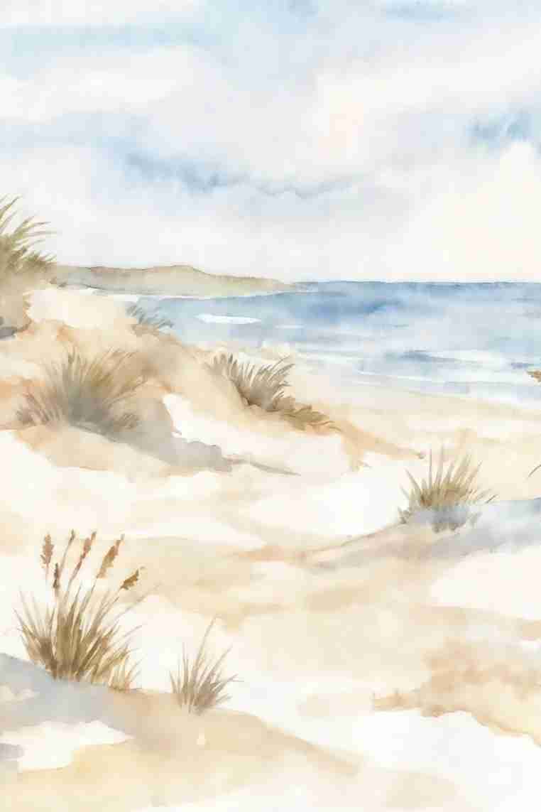 Lumière des Dunes – Papier peint panoramique bord de mer - Illulart: Papier peint panoramique