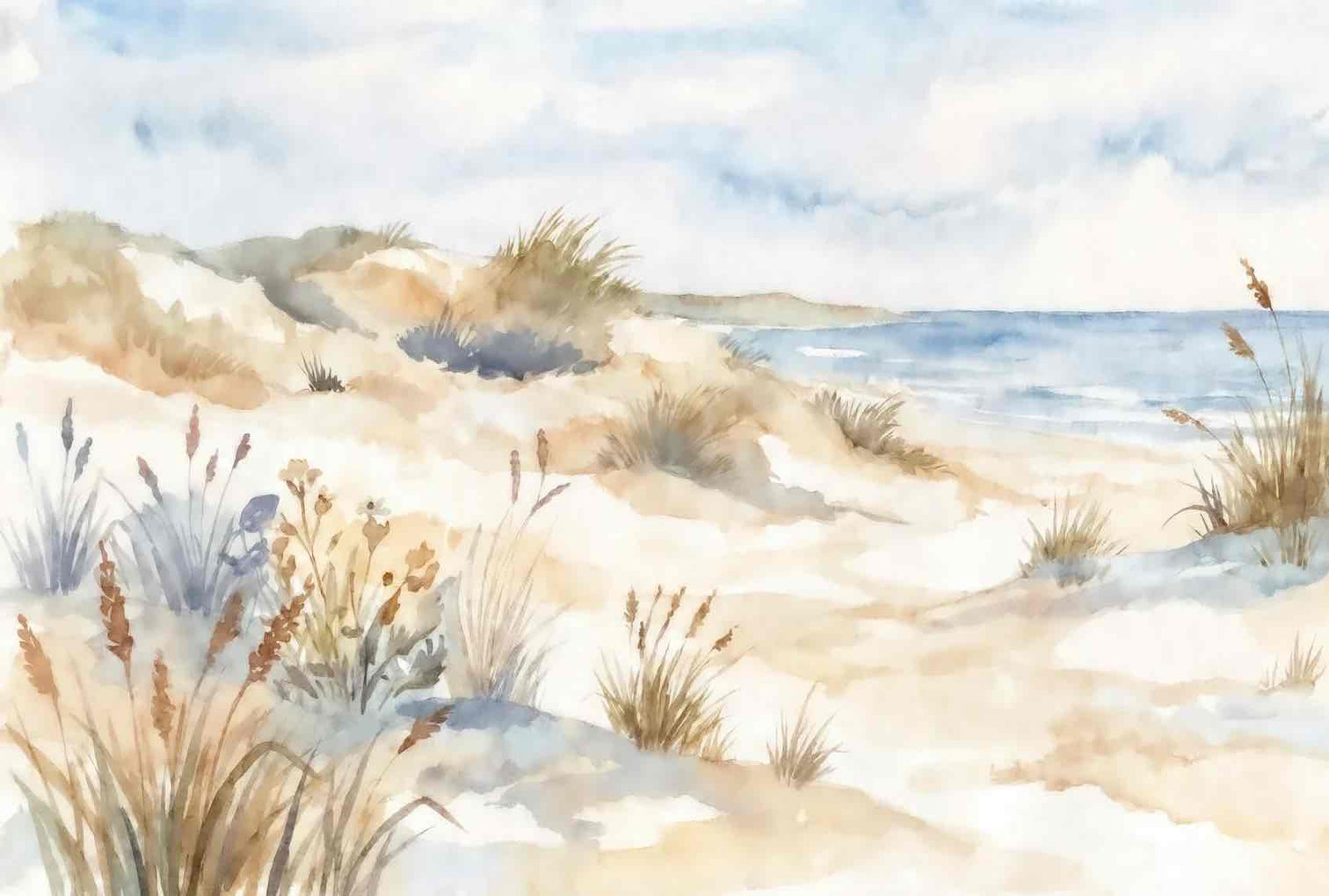 Lumière des Dunes – Papier peint panoramique bord de mer - Illulart: Papier peint panoramique