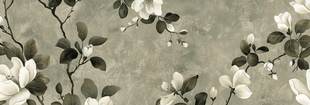 Magnolias en Douceur - Papier Peint Élégant et Serein - Illulart: Papier peint panoramique