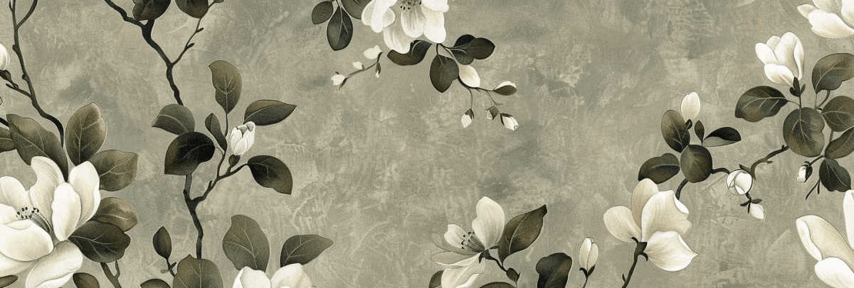 Magnolias en Douceur - Papier Peint Élégant et Serein - Illulart: Papier peint panoramique
