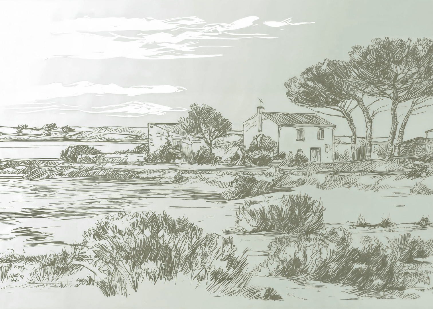 Maison du Rivage - Illulart: Papier peint panoramique