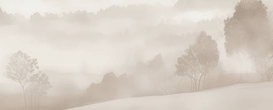 Matin calme – Papier peint paysage brumeux minimaliste et doux en beige - Illulart: Papier peint panoramique