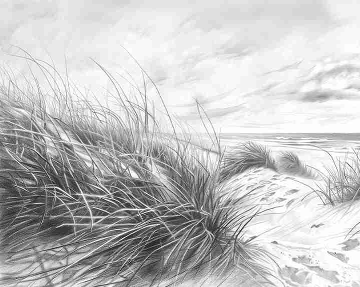 Mélodie des Dunes – Harmonie des Grains de Sable en Noir et Blanc - Illulart: Papier peint panoramique