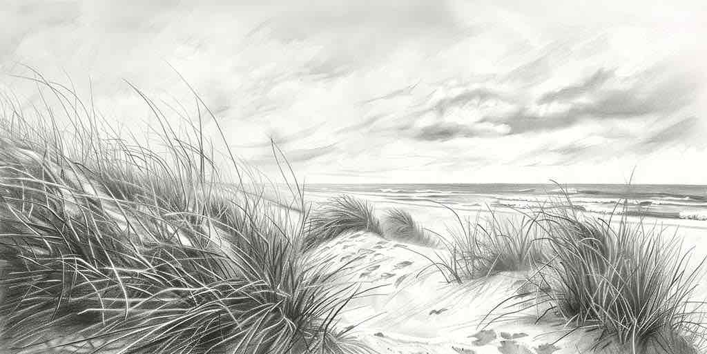 Mélodie des Dunes – Harmonie des Grains de Sable en Noir et Blanc - Illulart: Papier peint panoramique