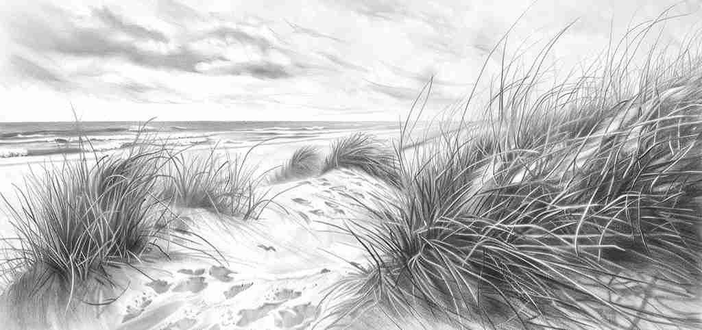 Mélodie des Dunes – Harmonie des Grains de Sable en Noir et Blanc - Illulart: Papier peint panoramique