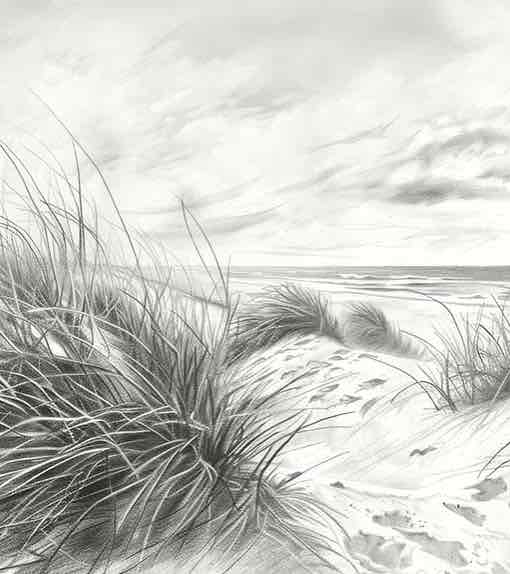 Mélodie des Dunes – Harmonie des Grains de Sable en Noir et Blanc - Illulart: Papier peint panoramique