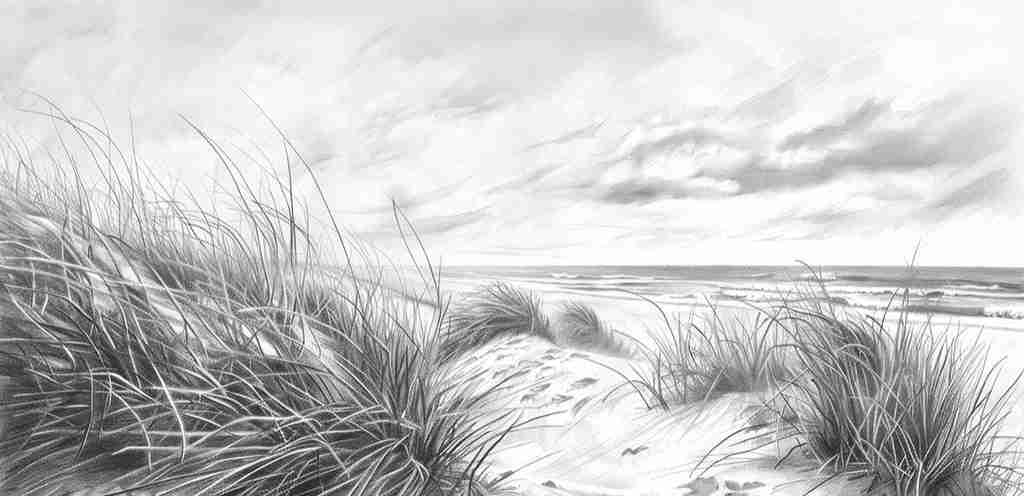 Mélodie des Dunes – Harmonie des Grains de Sable en Noir et Blanc - Illulart: Papier peint panoramique