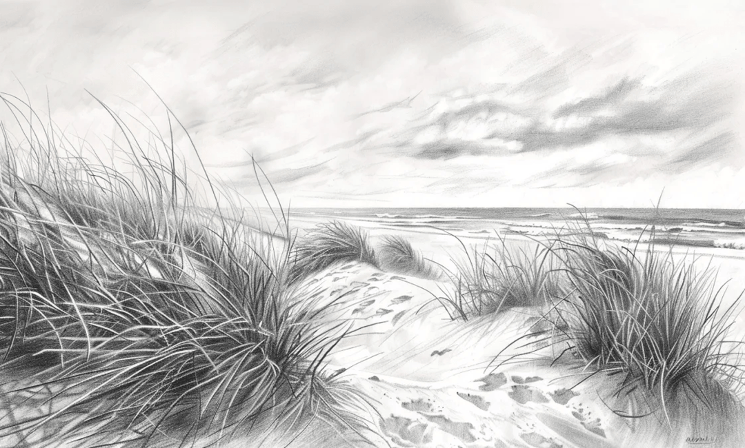 Mélodie des Dunes – Harmonie des Grains de Sable en Noir et Blanc - Illulart: Papier peint panoramique