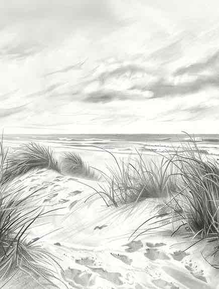Mélodie des Dunes – Harmonie des Grains de Sable en Noir et Blanc - Illulart: Papier peint panoramique