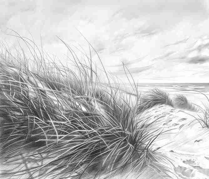 Mélodie des Dunes – Harmonie des Grains de Sable en Noir et Blanc - Illulart: Papier peint panoramique