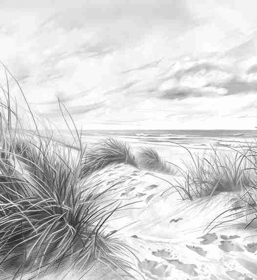 Mélodie des Dunes – Harmonie des Grains de Sable en Noir et Blanc - Illulart: Papier peint panoramique