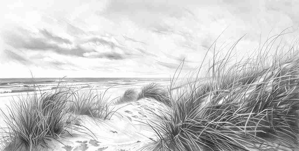 Mélodie des Dunes – Harmonie des Grains de Sable en Noir et Blanc - Illulart: Papier peint panoramique