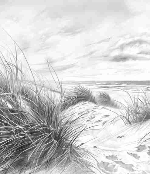 Mélodie des Dunes – Harmonie des Grains de Sable en Noir et Blanc - Illulart: Papier peint panoramique