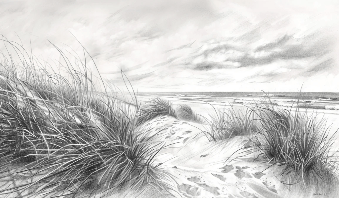 Mélodie des Dunes – Harmonie des Grains de Sable en Noir et Blanc - Illulart: Papier peint panoramique