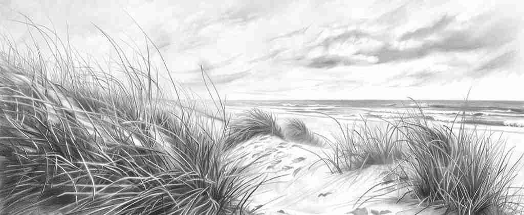 Mélodie des Dunes – Harmonie des Grains de Sable en Noir et Blanc