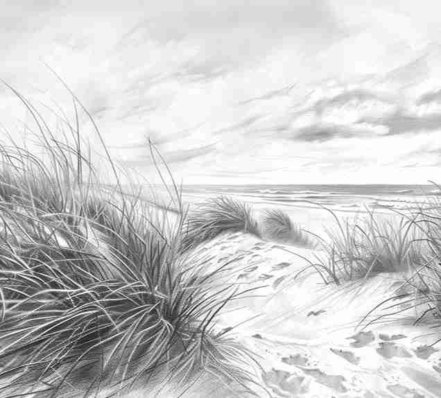 Mélodie des Dunes – Harmonie des Grains de Sable en Noir et Blanc - Illulart: Papier peint panoramique