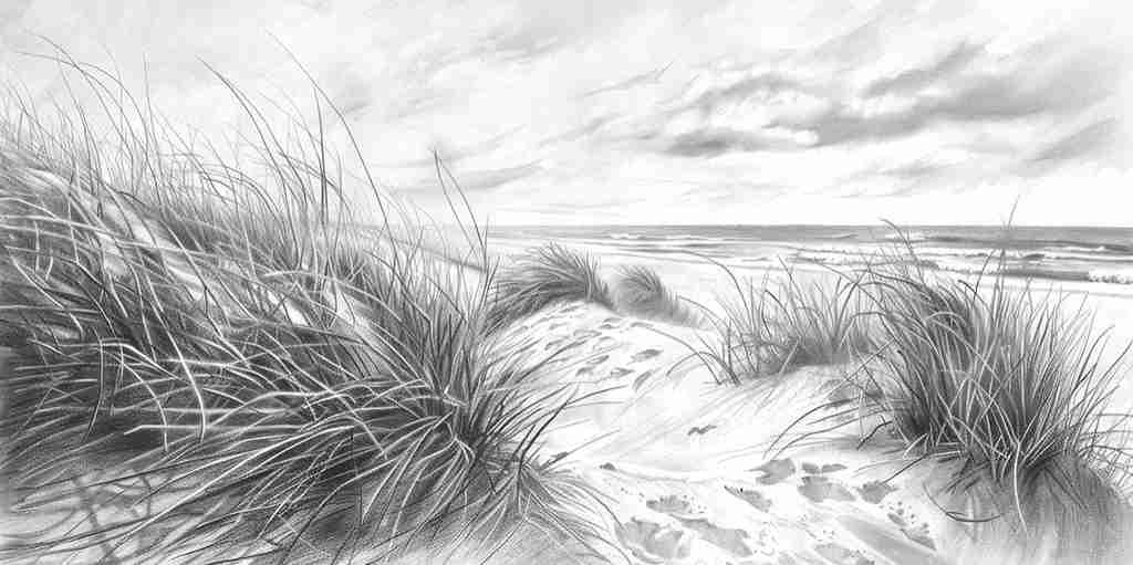 Mélodie des Dunes – Harmonie des Grains de Sable en Noir et Blanc - Illulart: Papier peint panoramique