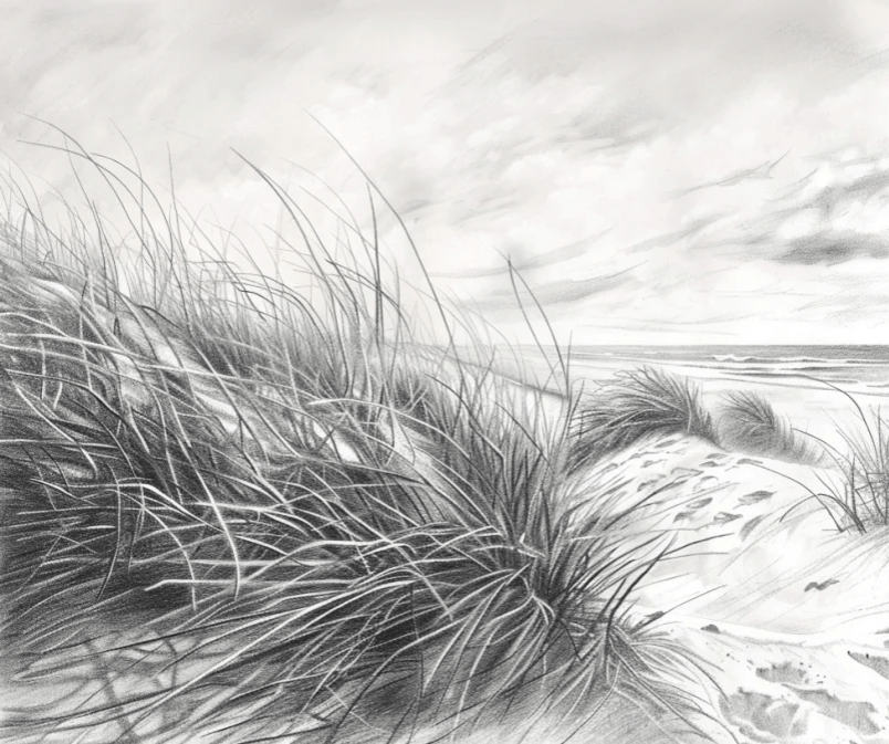 Mélodie des Dunes – Harmonie des Grains de Sable en Noir et Blanc - Illulart: Papier peint panoramique