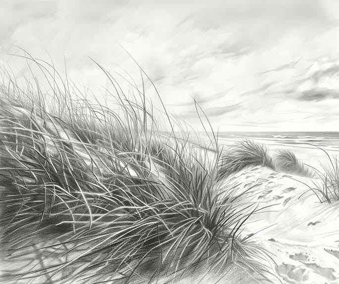 Mélodie des Dunes – Harmonie des Grains de Sable en Noir et Blanc - Illulart: Papier peint panoramique