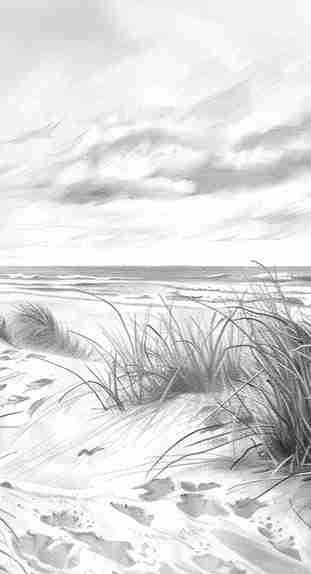 Mélodie des Dunes – Harmonie des Grains de Sable en Noir et Blanc - Illulart: Papier peint panoramique