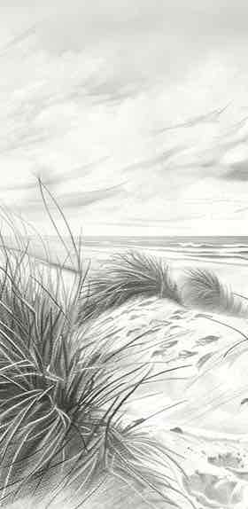 Mélodie des Dunes – Harmonie des Grains de Sable en Noir et Blanc - Illulart: Papier peint panoramique