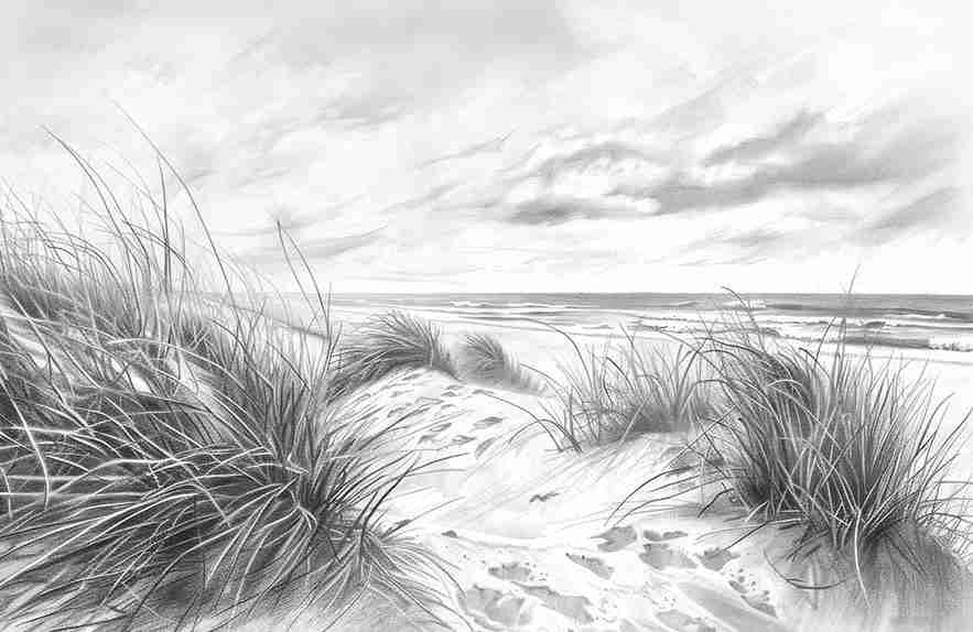 Mélodie des Dunes – Harmonie des Grains de Sable en Noir et Blanc - Illulart: Papier peint panoramique