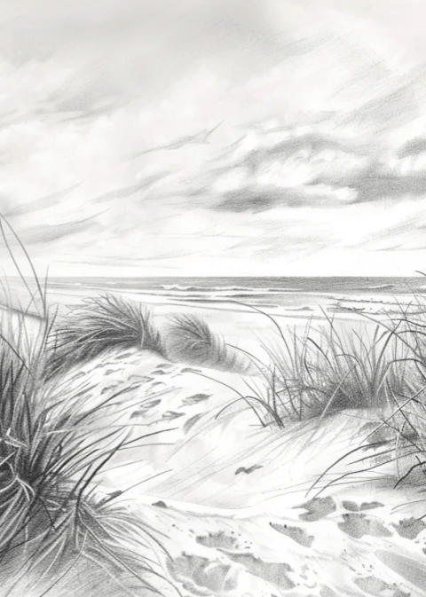 Mélodie des Dunes – Harmonie des Grains de Sable en Noir et Blanc - Illulart: Papier peint panoramique