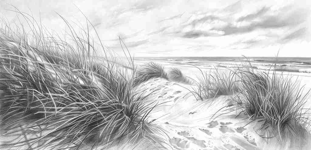 Mélodie des Dunes – Harmonie des Grains de Sable en Noir et Blanc - Illulart: Papier peint panoramique