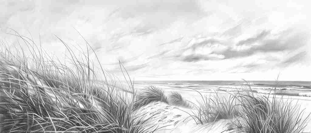 Mélodie des Dunes – Harmonie des Grains de Sable en Noir et Blanc - Illulart: Papier peint panoramique
