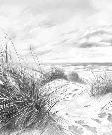 Mélodie des Dunes – Harmonie des Grains de Sable en Noir et Blanc - Illulart: Papier peint panoramique