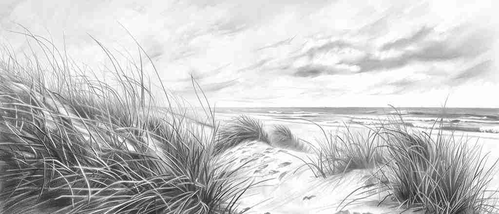 Mélodie des Dunes – Harmonie des Grains de Sable en Noir et Blanc - Illulart: Papier peint panoramique
