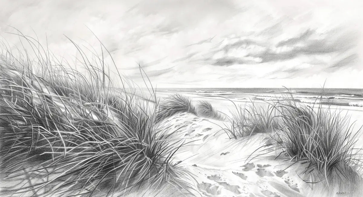 Mélodie des Dunes – Harmonie des Grains de Sable en Noir et Blanc - Illulart: Papier peint panoramique