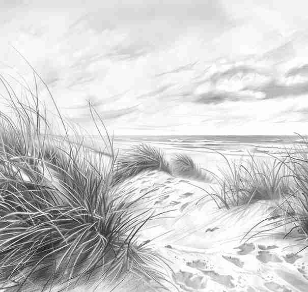 Mélodie des Dunes – Harmonie des Grains de Sable en Noir et Blanc - Illulart: Papier peint panoramique
