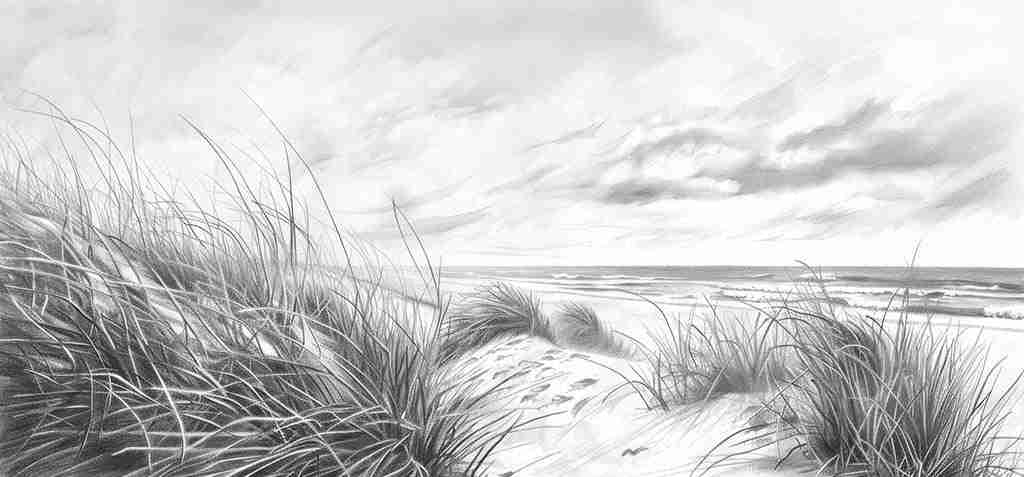Mélodie des Dunes – Harmonie des Grains de Sable en Noir et Blanc - Illulart: Papier peint panoramique