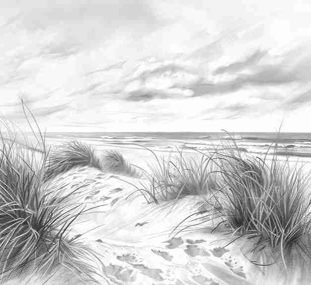 Mélodie des Dunes – Harmonie des Grains de Sable en Noir et Blanc - Illulart: Papier peint panoramique