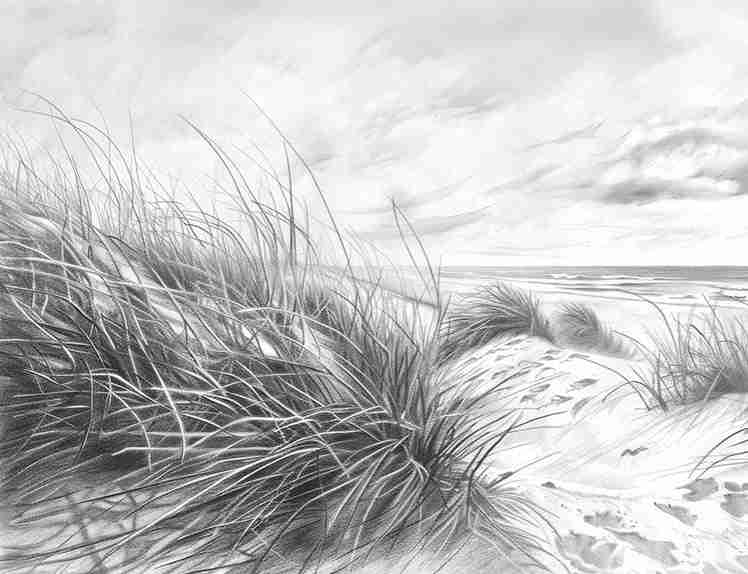 Mélodie des Dunes – Harmonie des Grains de Sable en Noir et Blanc
