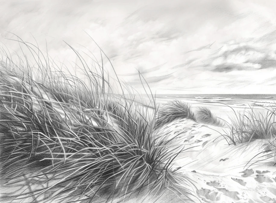 Mélodie des Dunes – Harmonie des Grains de Sable en Noir et Blanc - Illulart: Papier peint panoramique