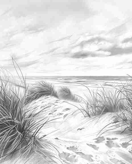 Mélodie des Dunes – Harmonie des Grains de Sable en Noir et Blanc - Illulart: Papier peint panoramique