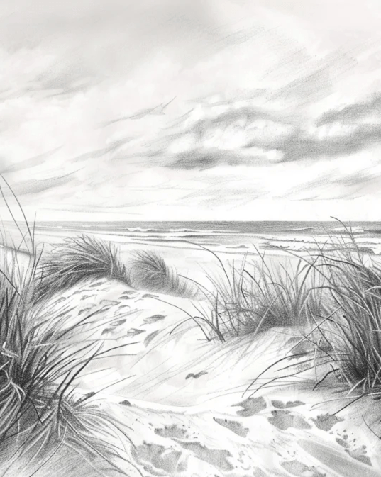 Mélodie des Dunes – Harmonie des Grains de Sable en Noir et Blanc - Illulart: Papier peint panoramique