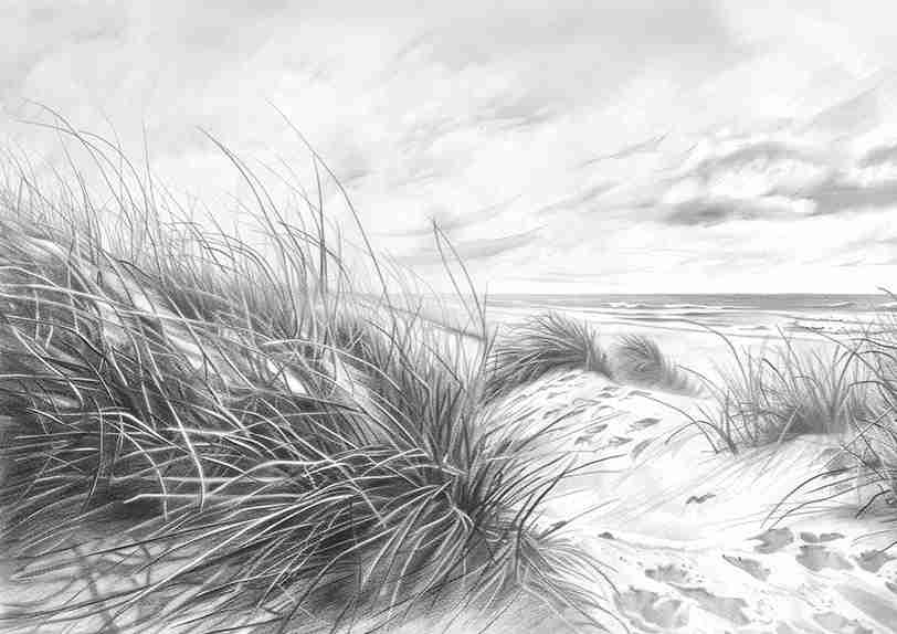Mélodie des Dunes – Harmonie des Grains de Sable en Noir et Blanc - Illulart: Papier peint panoramique