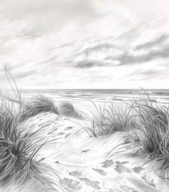 Mélodie des Dunes – Harmonie des Grains de Sable en Noir et Blanc - Illulart: Papier peint panoramique