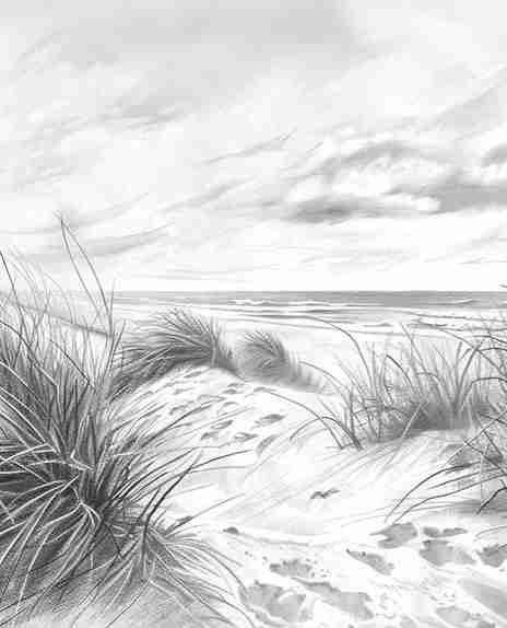 Mélodie des Dunes – Harmonie des Grains de Sable en Noir et Blanc - Illulart: Papier peint panoramique