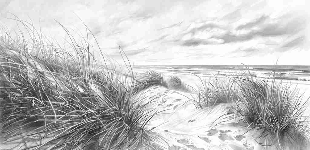 Mélodie des Dunes – Harmonie des Grains de Sable en Noir et Blanc - Illulart: Papier peint panoramique