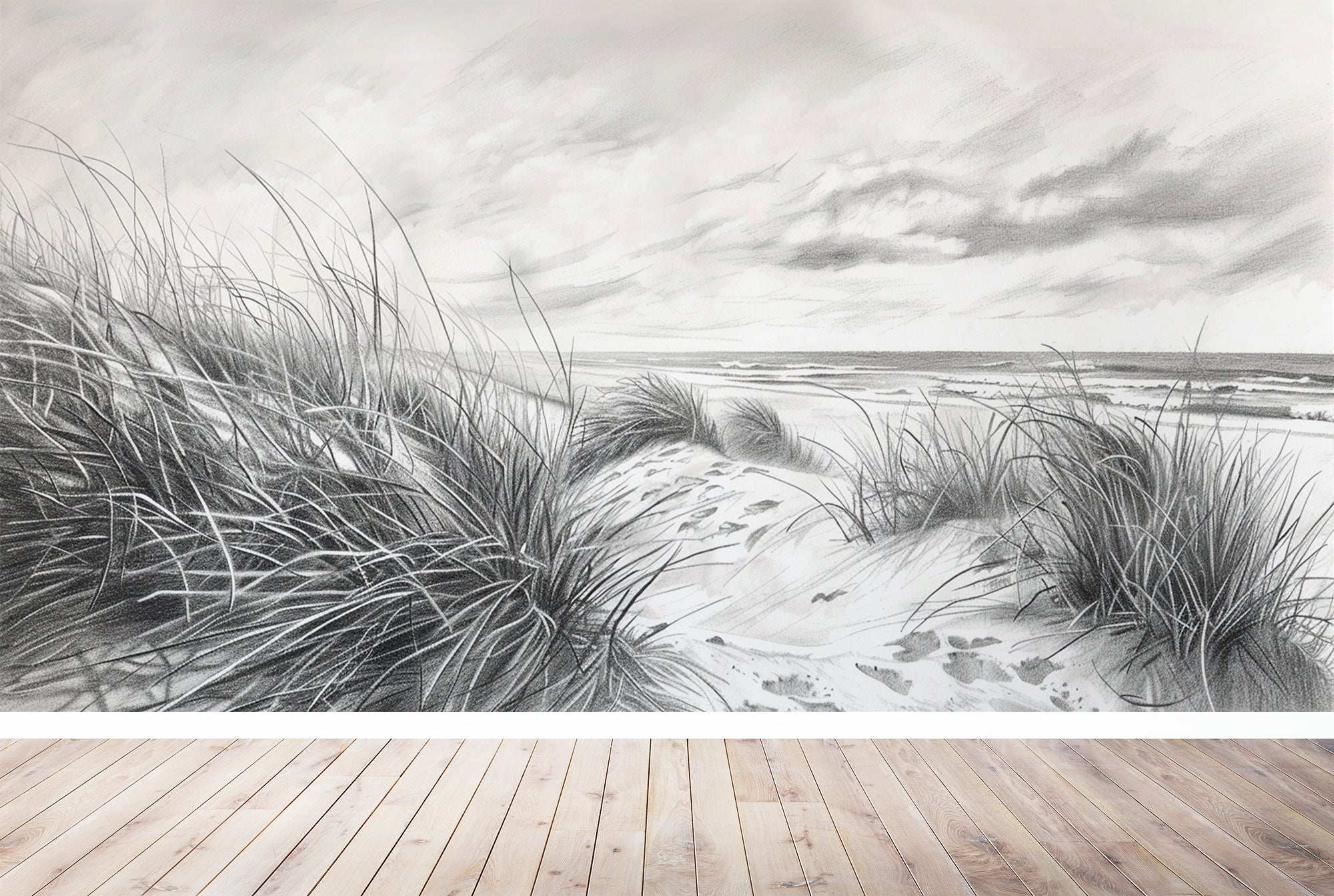 Melodie der Dünen – Harmonie der Sandkörner in Schwarz und Weiß