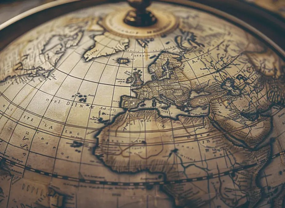 Monde d'Hier : Éclat d'une Mappemonde Vintage en Papier Peint - Illulart: Papier peint panoramique