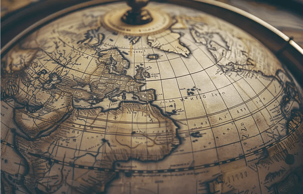 Monde d'Hier : Éclat d'une Mappemonde Vintage en Papier Peint - Illulart: Papier peint panoramique